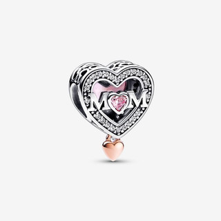 Charm mom trái tim hồng bạc 925 - trang sức bạc venus