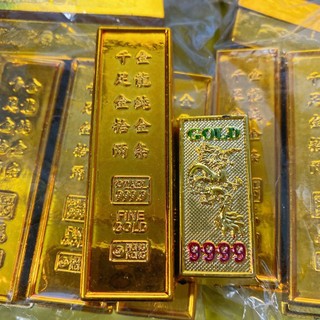 Thỏi chưng Thần Tài cầu tiền tài (7.5cm*2cm) (4.5cm *1.5cm)