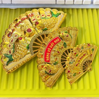 Quạt trang trí vàng vào đầy nhà các loại (20*12cm) / (15*8.5cm) / (11.5*7cm)