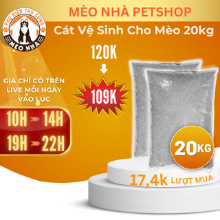 Combo Cát vệ sinh cho Mèo 20kg hàng việt nam 100% hạt nhỏ thơm dịu thích hợp cho Munchkin, Scottish, hamster, thỏ