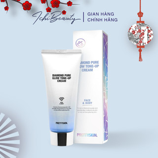 Kem lót nâng tone Prettyskin Diamond Pure Glow Tone Up Cream nâng tông dưỡng trắng kiêm lót makeup 100ml | IchiBeauty.vn
