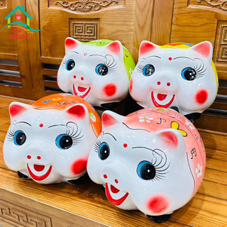 Heo Tiết Kiệm Cỡ Đại-Lợn đất Decor full size đựng tiền/nhẫn-Ống sứ Bát Tràng cỡ lớn cute dễ thương VuaDecor