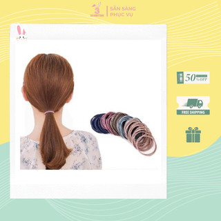 Set 100 dây buộc tóc mix màu