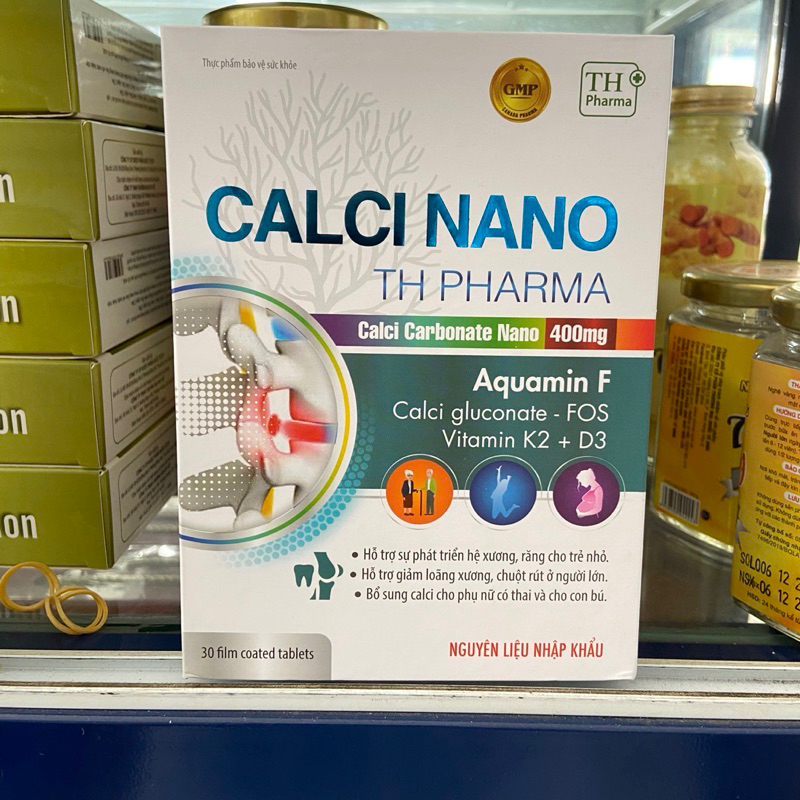 Calci Nano TH PHARMA Bổ sung canxi, vitamin D3 cho cơ thể, hỗ trợ tăng cường hấp thu canxi và răng c