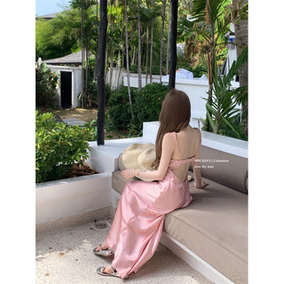 (ORDER) Đầm lụa maxi 2 dây hở lưng
