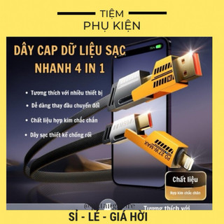 Dây sạc nhanh mecha 4 trong 1 sạc siêu nhanh 65w cáp usb type cho dây sạc micro usb c