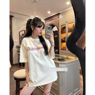 Áo Phông Moschino Thun Cộc Tay Họa Tiết Cute Dáng Rộng Giấu Quần Trùm Mông Freesize