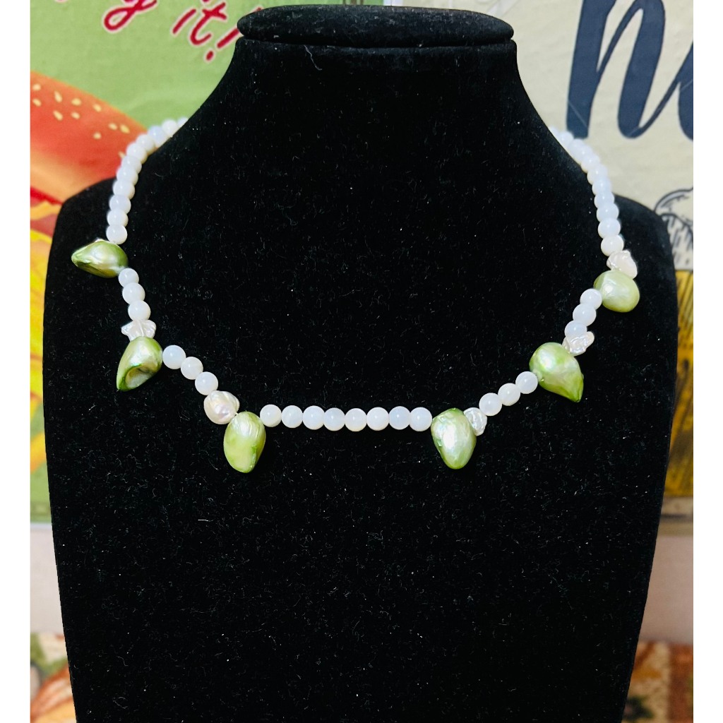 Dây chuyền chocker xà cừ phối trai Keshi si tuyển Nhật
