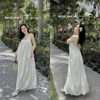 [V1.647] Váy Maxi 2 Dây Ren Hoa Thêu Dáng Suông Rộng Có Túi Sườn Hàng 2 Lớp (kèm ảnh thật)