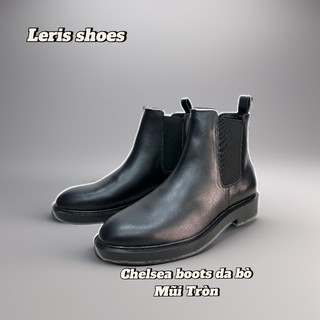 Giày chelsea boot nam da bò, giày cao cổ nam, đế cao su đúc 4cm,khâu đế.