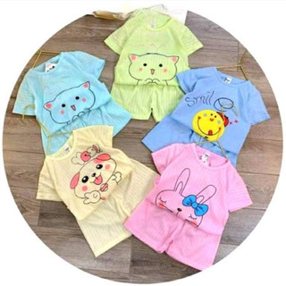 Bộ cotton giấy cộc tay cho bé trai, bé gái hàng đẹp