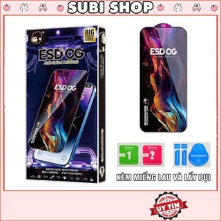 Kính Cường Lực Siêu Trong Suốt ESD OG Phủ Nano Bề Mặt Chống Vân Tay 7plus x xr xs 11 12 13 14 15 pro max plus [Kính ESD]