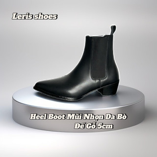 Chelsea boot nam, giày boot nam cao cổ. Heel boot. Mũi Nhọn