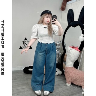 ÁO BIGSIZE NHÚN THUN TAY LỬNG PHỒNG [TNT SHOP BIGSIZE 60KG 90KG]