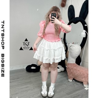 ÁO BIGSIZE NHÚN THUN TAY LỬNG PHỒNG [TNT SHOP BIGSIZE 60KG 90KG]