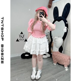 ÁO BIGSIZE NHÚN THUN TAY LỬNG PHỒNG [TNT SHOP BIGSIZE 60KG 90KG]