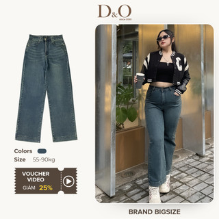 Quần Jean Ống Đứng Bigsize 58-90kg Quần Ống Suông Xanh Rêu Trơn Lưng Cao Tôn Dáng 1157 Co Giãn Tốt