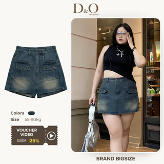 Quần Short Jean Giả Váy Bigsize 55-90kg Cạp Cao Tôn Dáng Màu Quần Short Giả Váy Hack Dáng Xanh Đậm Rêu 4162