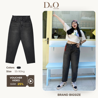 Quần Baggy Bigsize 55-88kg Quần Jean Nữ Ống Đứng Màu Xám Viền Túi 3224 Lưng Siêu Cao Tôn Dáng Đứng Form