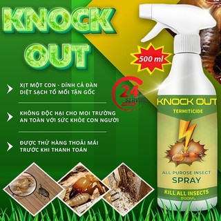 Chai xịt diệt mối mọt tận gốc knock out 500ml nguồn gốc thảo mộc, diệt mối mọt gỗ, tủ bếp, sàn