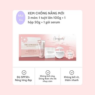Kem chống nắng Múi Xù phiên bản Update-Nâng Tone Đẹp (Loại mới nhất 3 món)