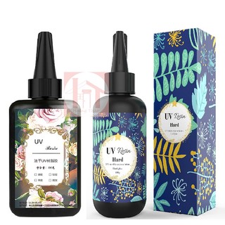 Keo resin UV cứng chai 100ml, trong suốt ít bọt dùng làm đồ trang sức handmade/ nước giả cho mô hình