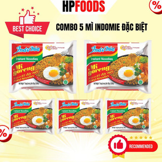 Combo 5 gói mì trộn Indonie vị đặc biệt gói 85g-Mì trộn xào Indomie ăn liền vị Trứng