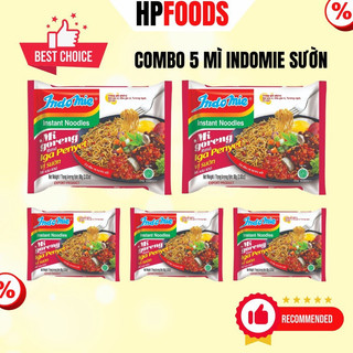 Combo 5 gói mì trộn Indomie vị Sườn-mì xào trộn ăn liền vị sườn thơm ngon Indomie