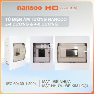 Tủ điện âm tường nanoco ndp104 4 đường và ndp108 8 đường