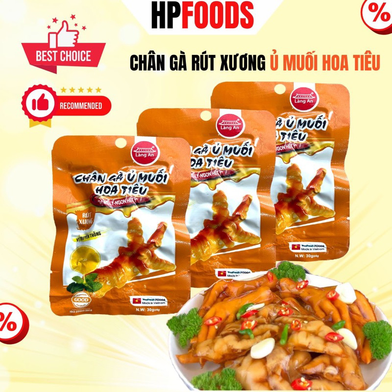 Combo 10 cái chân gà rút xương ủ muối Hoa Tiêu Làng An-Đồ ăn vặt chân gà ủ vị cay hoa tiêu tứ xuyên tương thơm ăn liền