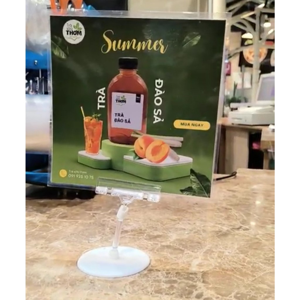 Kẹp để bàn 4014, 4015, chân kẹp nhựa để bàn, chân wobbler để bàn, kẹp quảng cáo để bàn