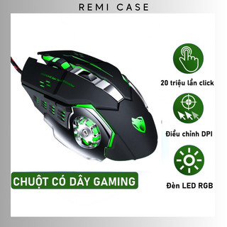 Chuột game thủ chuột gaming T-WOLF V6 cực bền có LED 7 màu, chuyên dùng chơi game, làm việc, tivi