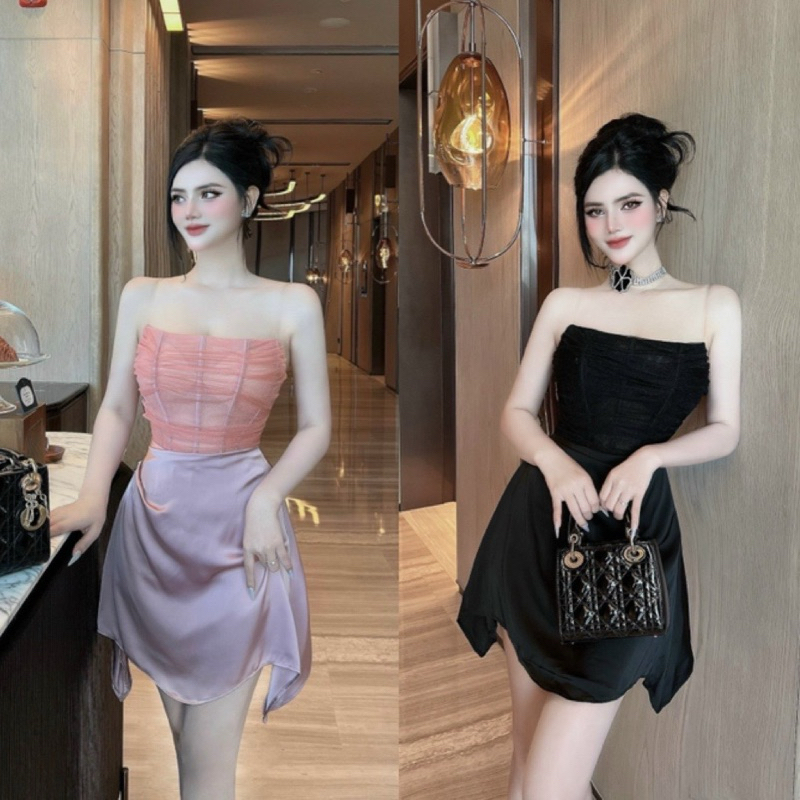 Váy A cúp gọng thân lưới SM 470k