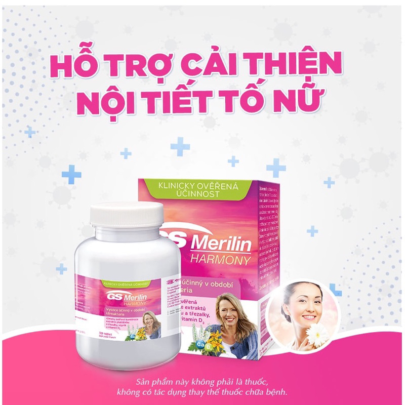 GS MERILIN - Viên Uống Cải Thiện Sinh Lý Nữ. Liệu Pháp Không Hormon Chống Lão Hóa Sớm Điều Hòa kinh 
