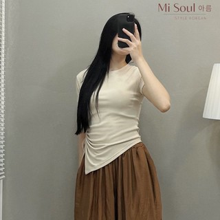 áo thun nữ vạt chéo phối khoen dây rút mc