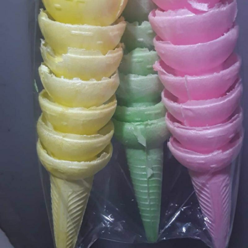 Bịch 30 cái bánh ốc quế màu
