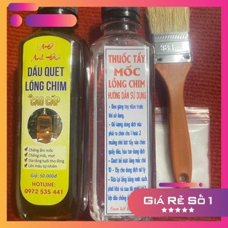 Combo dầu quét lồng, nước tẩy mốc lồng chim - phụ kiện lồng chim