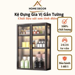 Kệ Đựng Gia Vị, Mỹ Phẩm Gắn Tường Chất Liệu Sắt Sơn Tĩnh Điện - Kệ Treo Tường Đựng Đồ Đa Năng