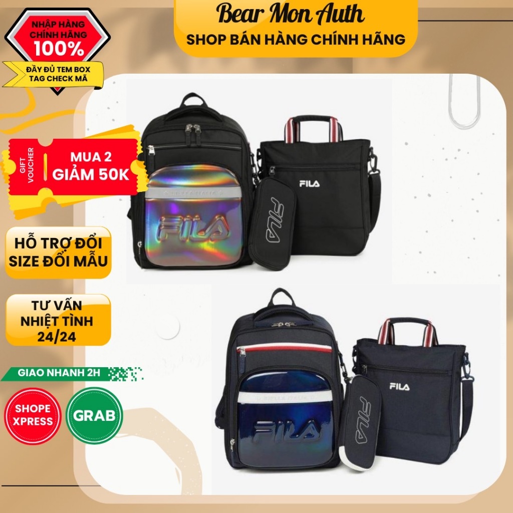 Balo FILA Set 2 Món Balo và Túi Tote  New school school bag, Unives backpack, school bag set  Fk3Bef