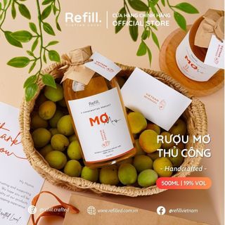 RƯỢU MƠ - Rượu thủ công trái Cây Lên Men Mơ Ngâm Nồng Độ Nhẹ 19% - Chai 500ml