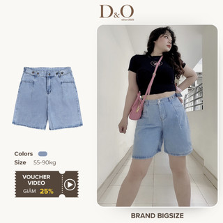 Quần Jean Ngố Ống Rộng Bigsize 55-88kg Quần Short Nữ Lưng Cao Có Đai Giảm Eo Tôn Dáng
