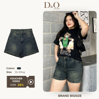 Quần short jeans nữ Bigsize 58-90 lưng cao tôn dáng màu xanh rêu nhạt 4159 phối túi vuông co giãn thoải mái ẢNH THẬT