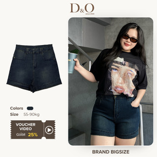 Quần short jeans nữ Bigsize 58-90kg lưng cao màu xanh rêu đậm 4158 quần đùi bò ngắn phối túi vuông co giãn thoải