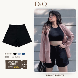 Quần đùi nữ form rộng Bigsize 54-80kg lưng cao quần short jeans ngắn lai bản to cạp cao tôn dáng