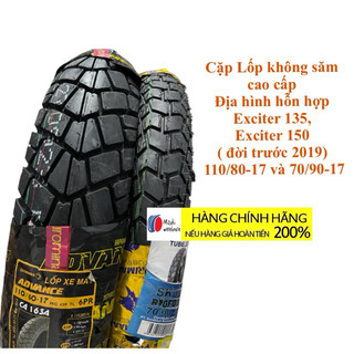 Cặp lốp không săm cao cấp địa hình hỗn hợp exciter 135, exciter 150 110/80-17 và 70/90-17