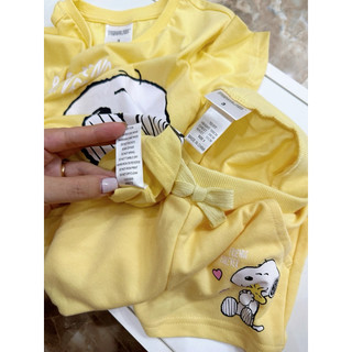 Bộ Hè Bé Gái Snoopy Vàng
