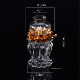 Đèn xoắn - đèn thắp dầu thủy tinh 15cm