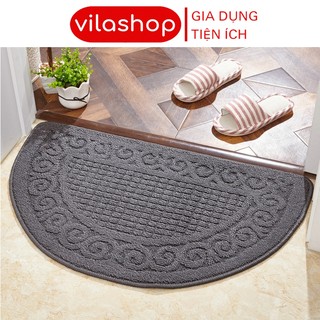 Thảm lau chân, thảm nỉ đẹp chùi chân bán nguyệt 40x60cm, thảm vầng trăng mềm hút nước tốt, đế cao su