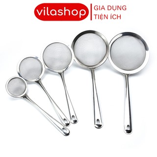 Vợt bọt inox lòng sâu, vợt lọc cặn váng dầu mỡ, vợt lưới inox đa năng tiện lợi