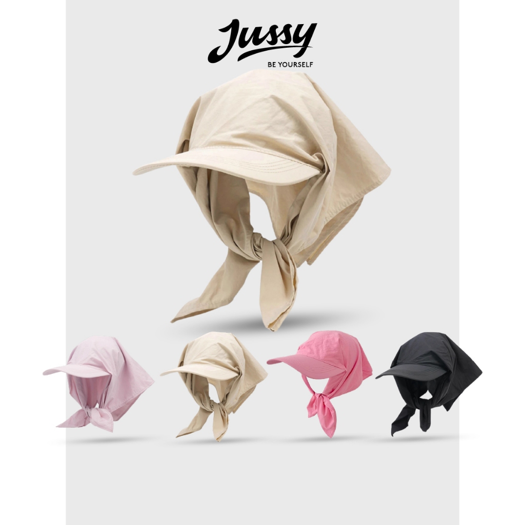 Mũ Lưỡi Trai Trùm Đầu Jennie Loại Trơn Basic Jussy Official Kiểu Nón Kèm Khăn Trùm Đầu Đa Năng Tạo Nhiều Kiểu Dễ Thương